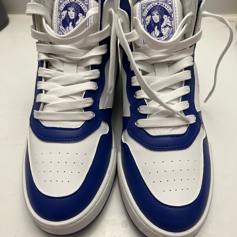 Loci x Nicki Minaj blue and white high tops